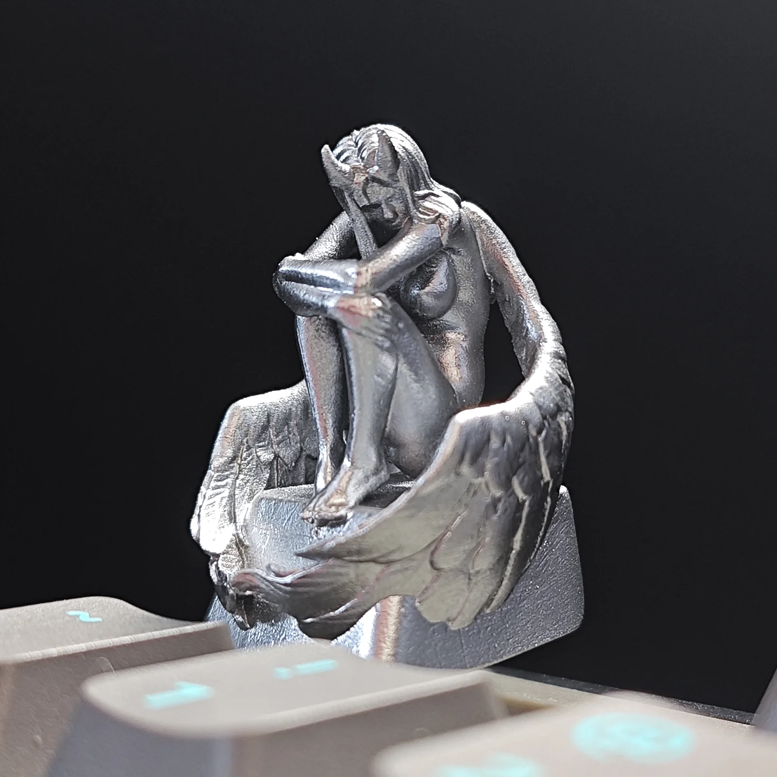 artisan-keycaps-custom-angel-keycaps-silver