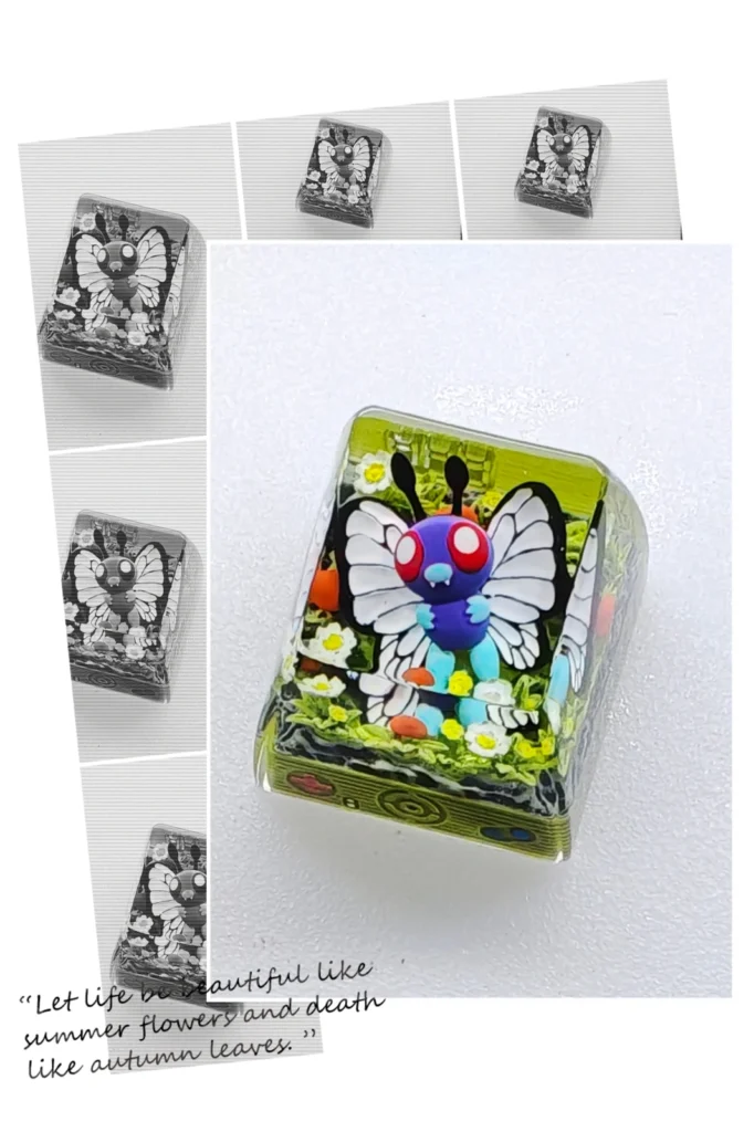 pokemon-butterfree-transparent-keycap-cover