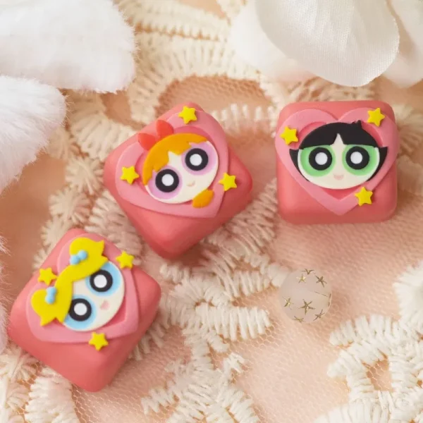 cute-powerpuff-girls-keycaps-display