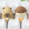 Coffee Shop Series Capybara and Lutra Artisan Resin Keycap Set