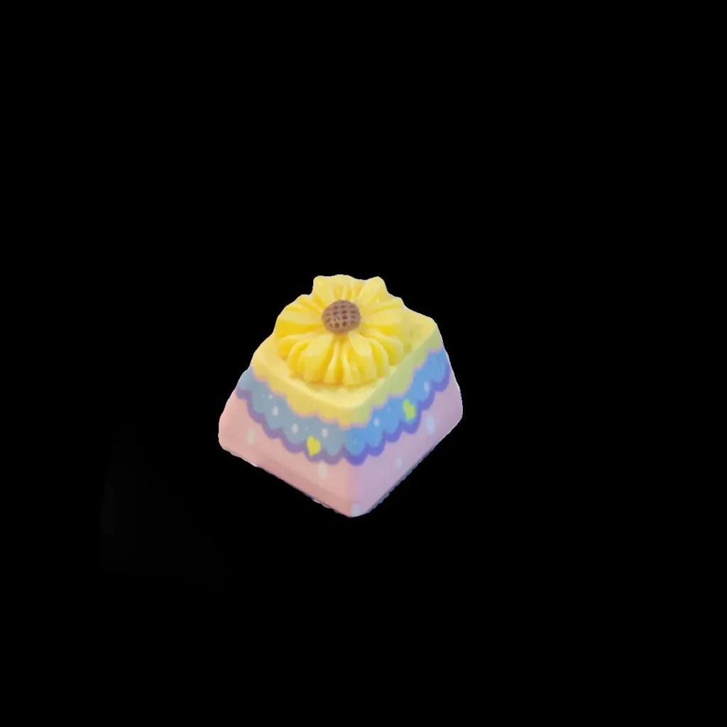 little-yellow-daisy-keycap-front