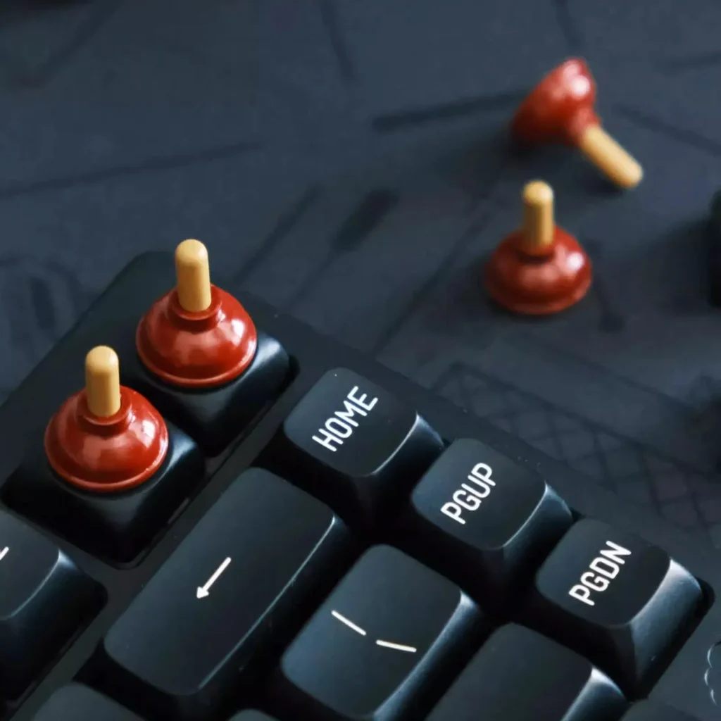 magnectic-suction-gold-plunger-keycap-side