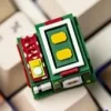 pixel-version-christmas-robot-keycaps-on-keybaord