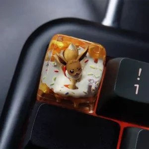pokemon-doughnut-eevee-transparent-keycap-cover
