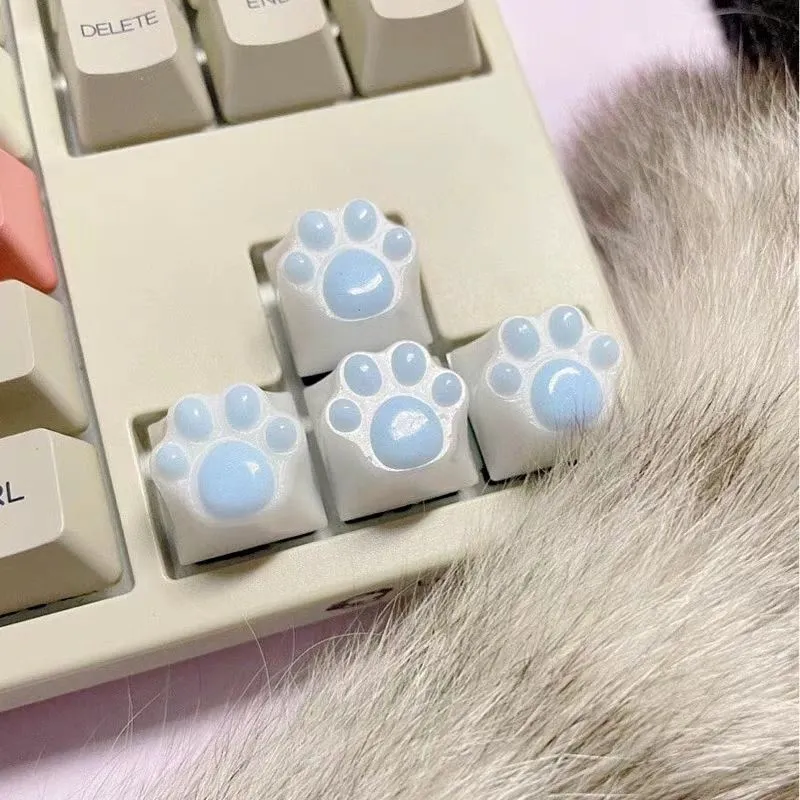 white-blue-resin-cat-paw-keycap