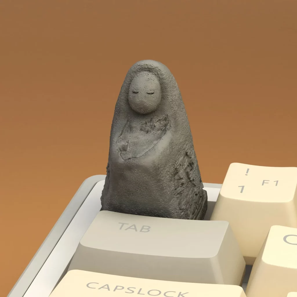 altar-stone-statue-keycap-side