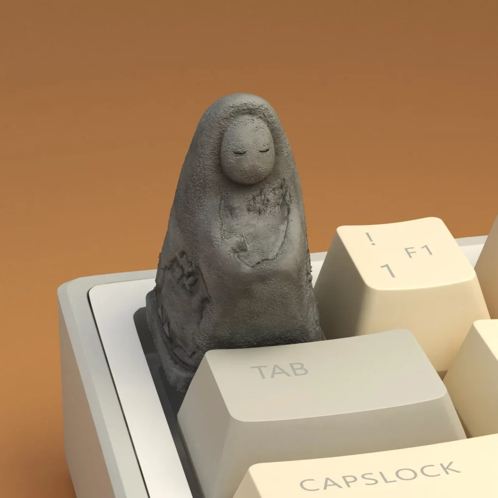 altar-stone-statue-keycap-side2