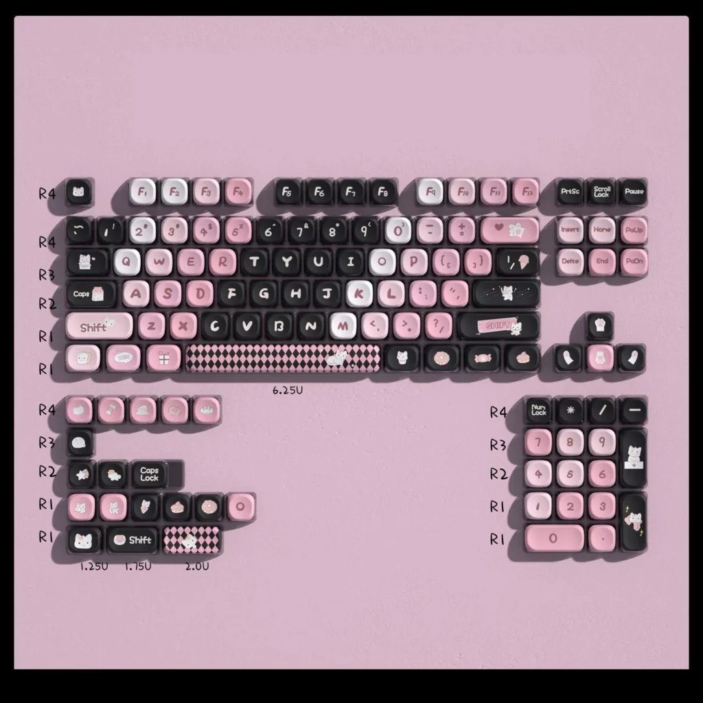black-pink-kitten-oem-keycap-set-upfront
