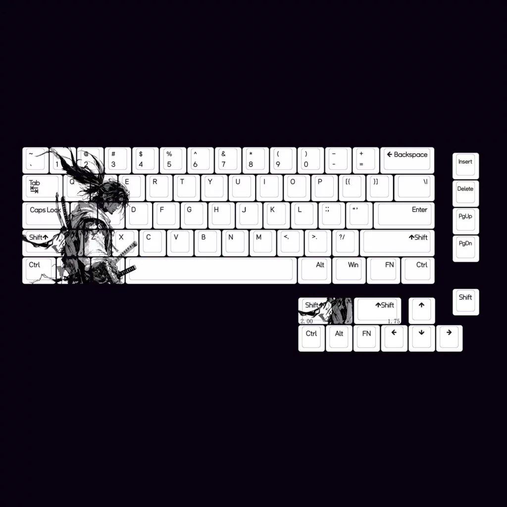 black-white-samurai-oem-keycap-set-swordsman