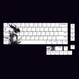 black-white-samurai-oem-keycap-set-swordsman