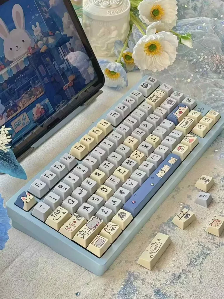 blue-meow-meow-oem-keycap-set-side