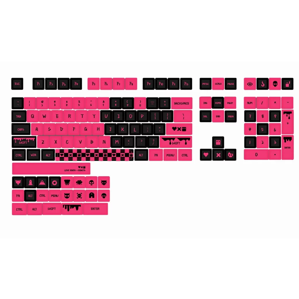lovedeath-robots-black-pink-xda-keycapset-upfront