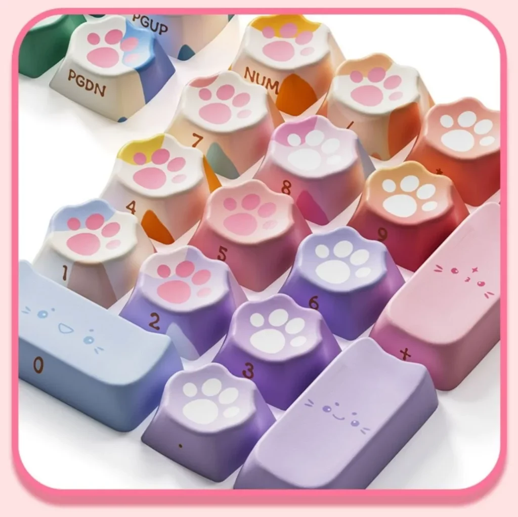 neon-cat-paw-mao-keycap-set-side