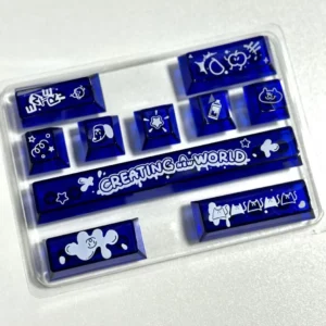 transparent-doodle-style-supplement-keycap-set-blue