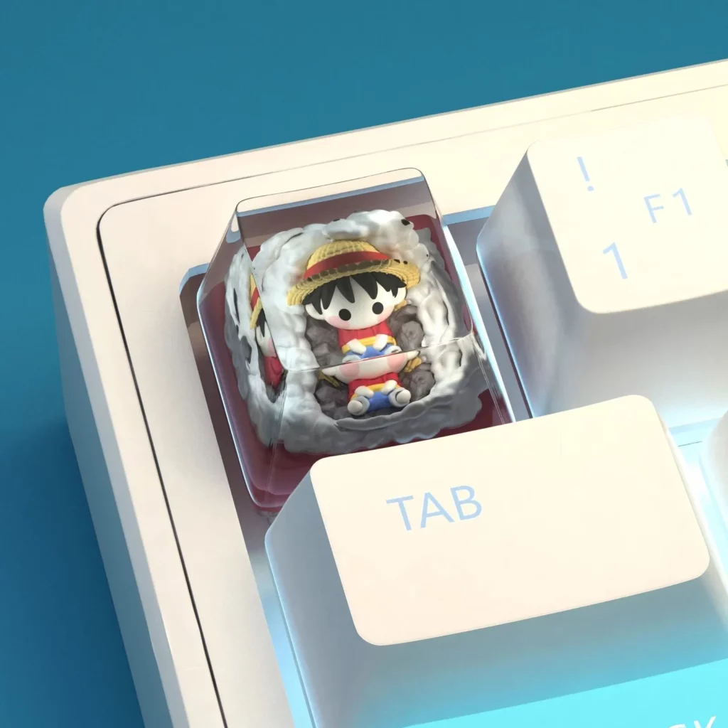 one-piece-monkey-dluffy-transparent-keycap-cover