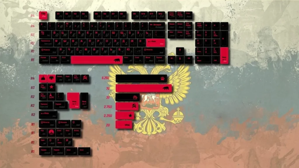 redblack-russian-oem-minimal-keycap-set-upfront