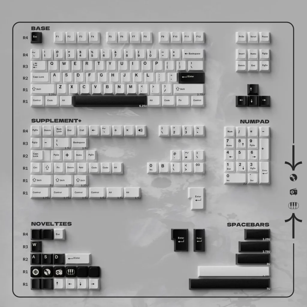 black-white-series-oem-keycap-set-bow