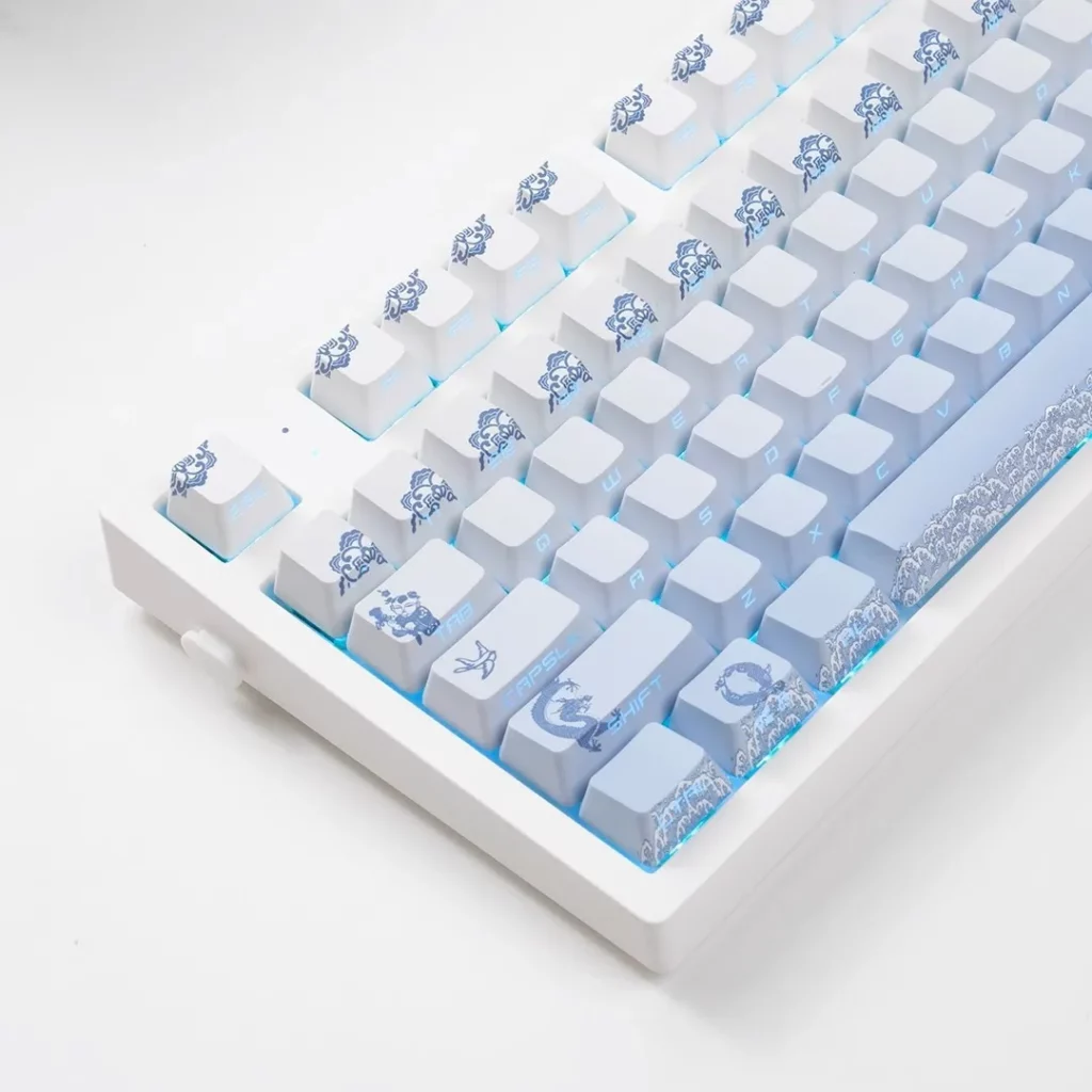 blue-porcelain-oem-keycap-set-side