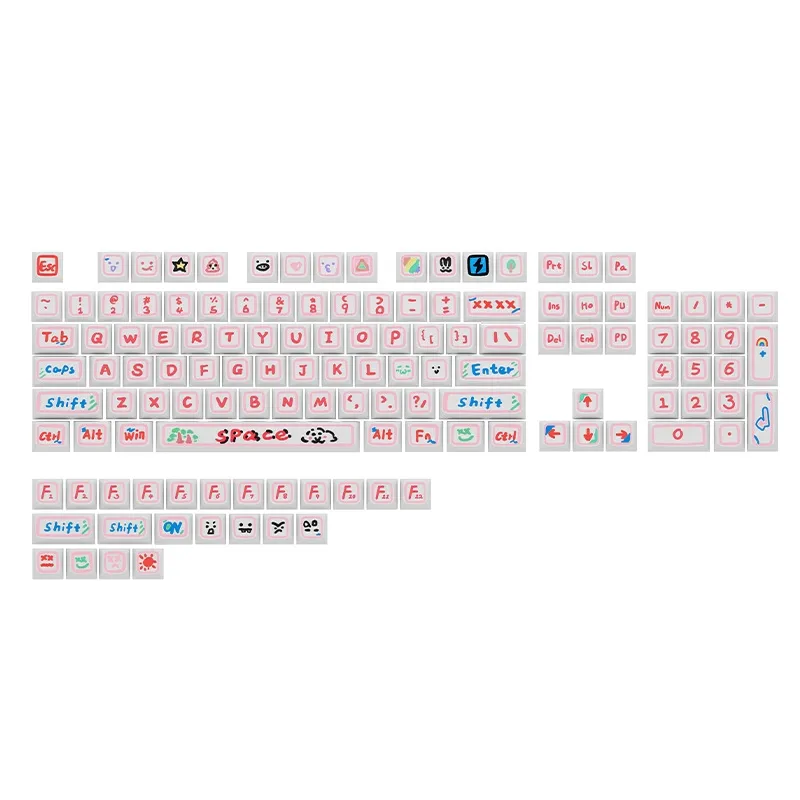 hand-drawn-series-xda-keycap-set-pink