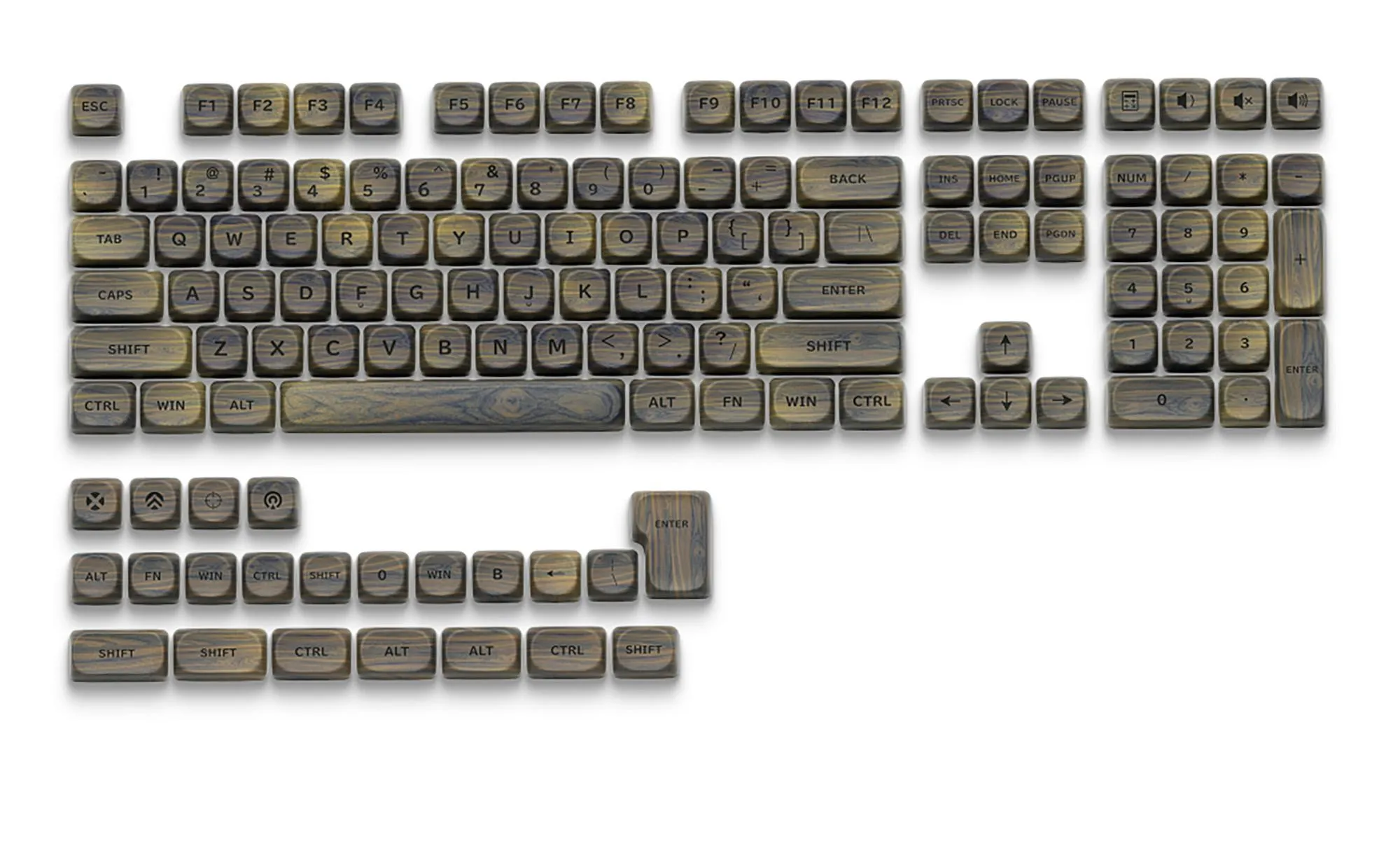 walnut-wood-grain-moa-keycap-set-pale