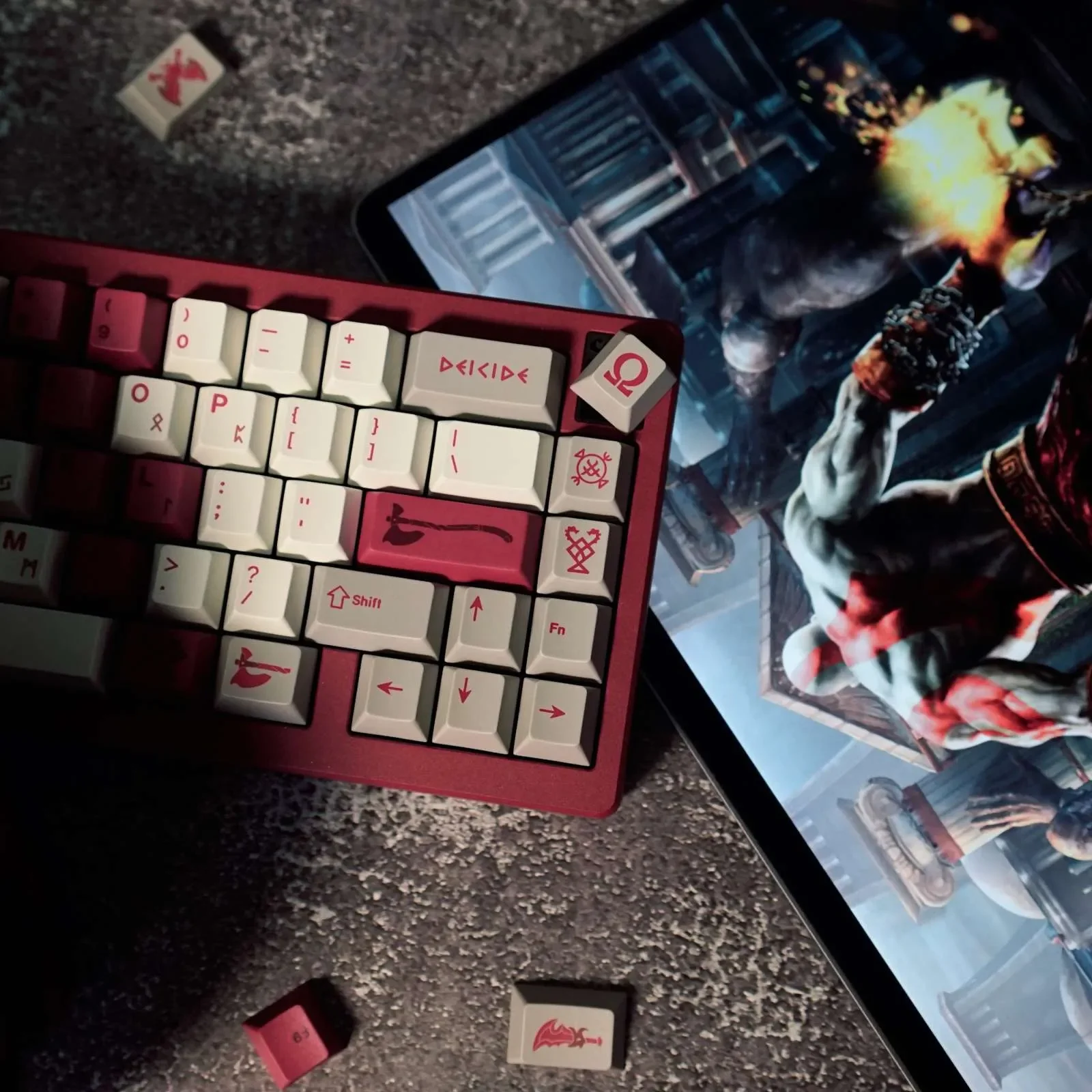 warrior-themed-oem-keycap-set-upfront