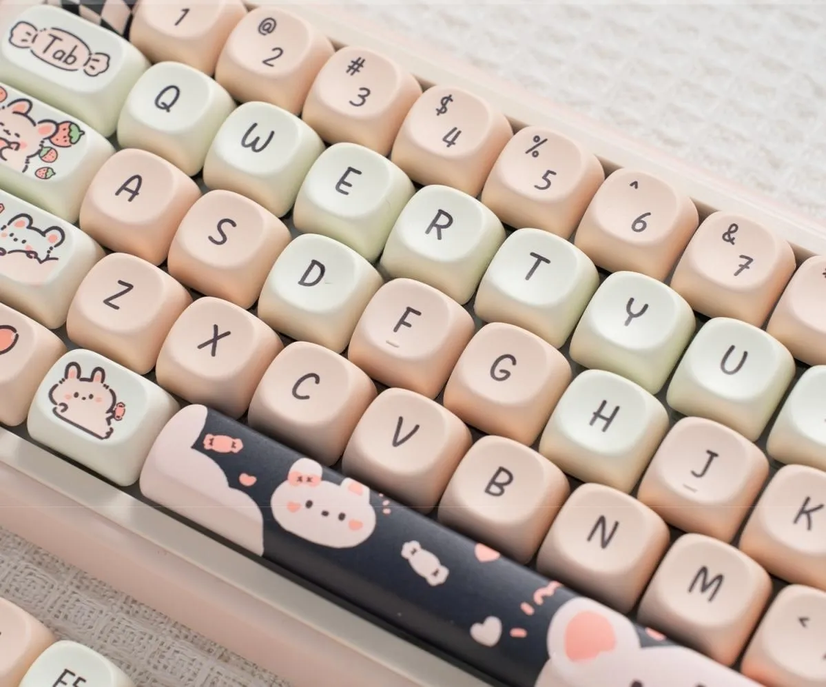 black-pink-rabbit-candy-moa-keycapset-front