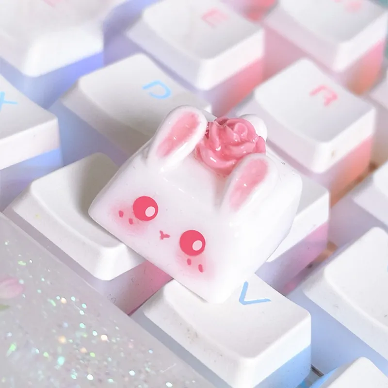adorable-rabbit-series-keycaps-flowers
