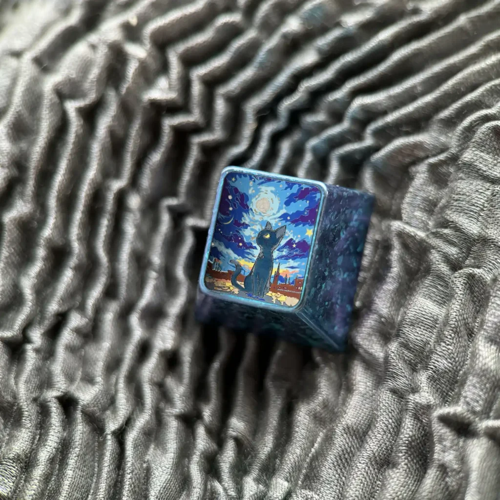 bluecrystal-version-starry-night-cat-keycap-cover