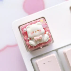 bowknot-white-bear-keycap-cover