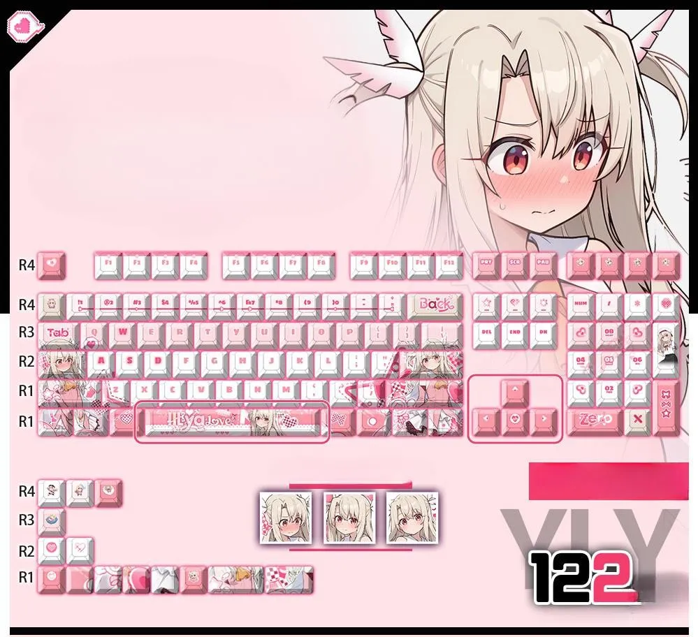 illyasvielvoneinzbern-oem-keycap-set-mechanical-keyboard-cover