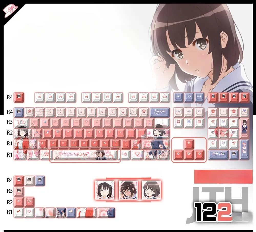 saekano-megumikato-oem-keycapset-mechanical-keyboard-cover