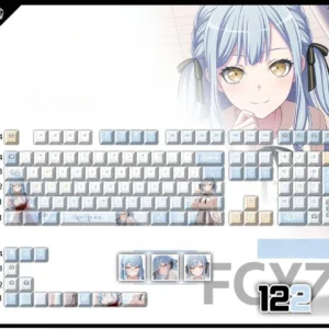 white-sakikotogawa-oem-keycapset-mechanical-keyboard-cover