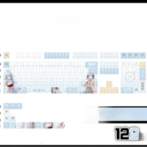 white-sakikotogawa-oem-keycapset-mechanical-keyboard-front