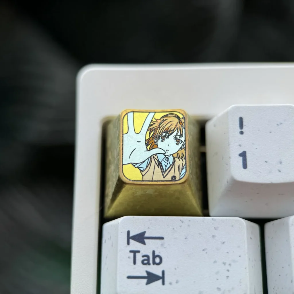 acertain-scientificrailgun-stylish-mikoto-misaka-keycaps-gold