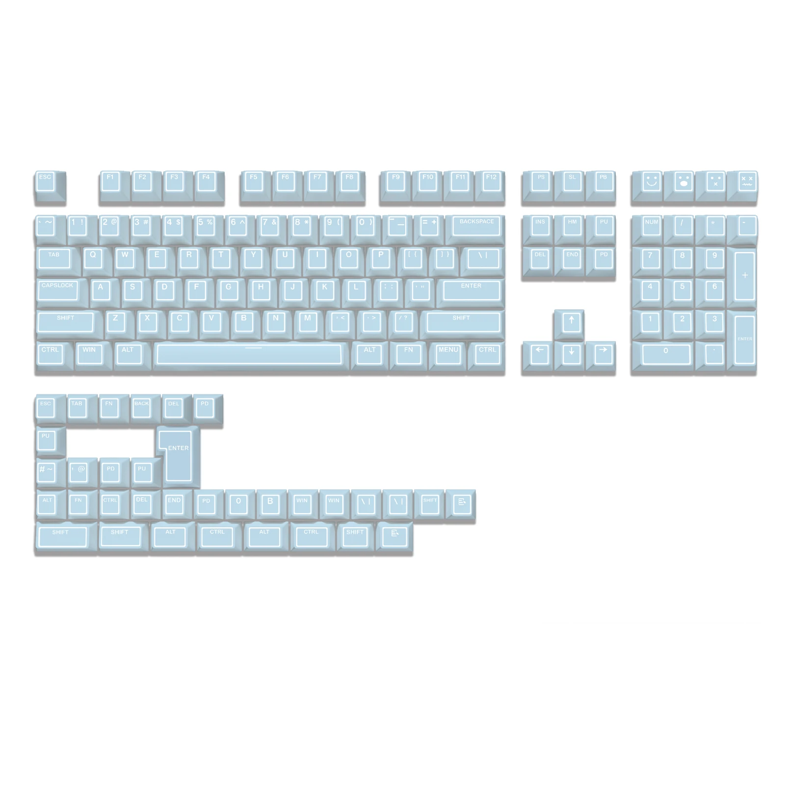 bluejade-cherry-minimal-keycapset-trimode-mechanicalkeyboard-keycapset