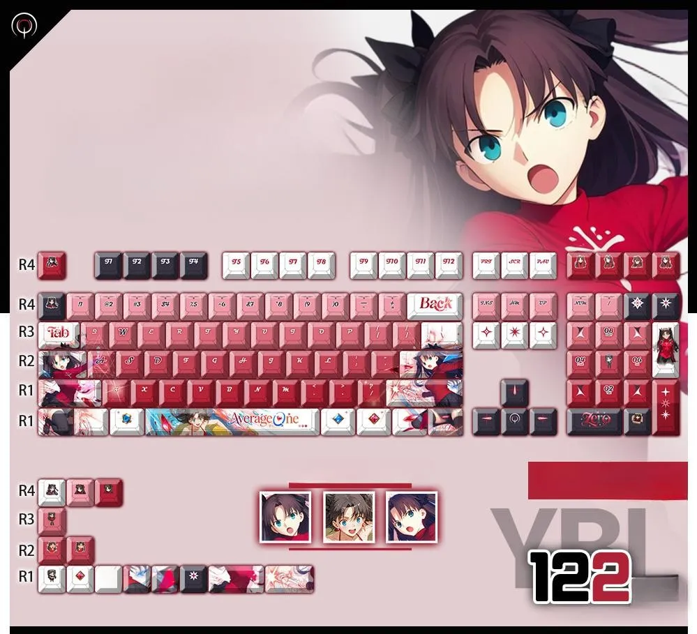 fatestaynight-rintohsaka-oem-keycapset-mechanical-keyboard-cover