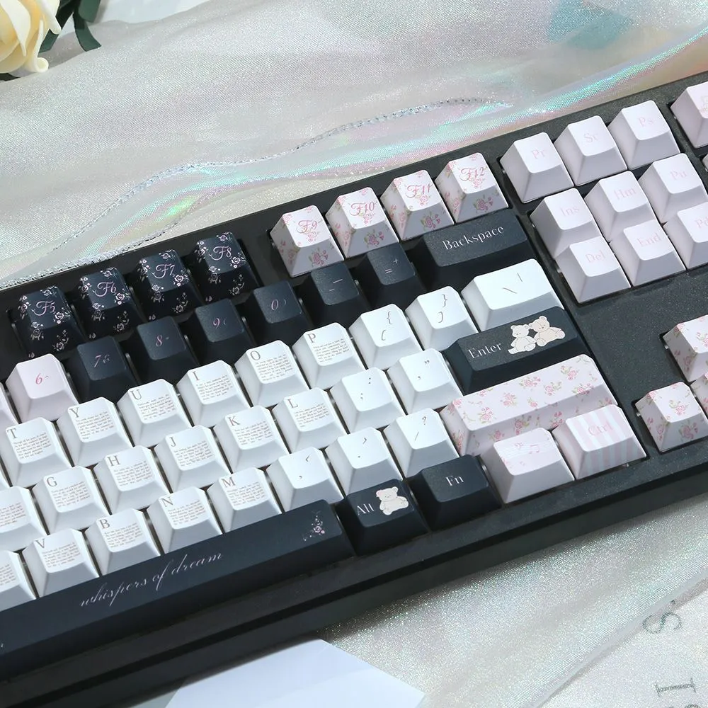 little-bear-floral-cherry-keycap-set-front2