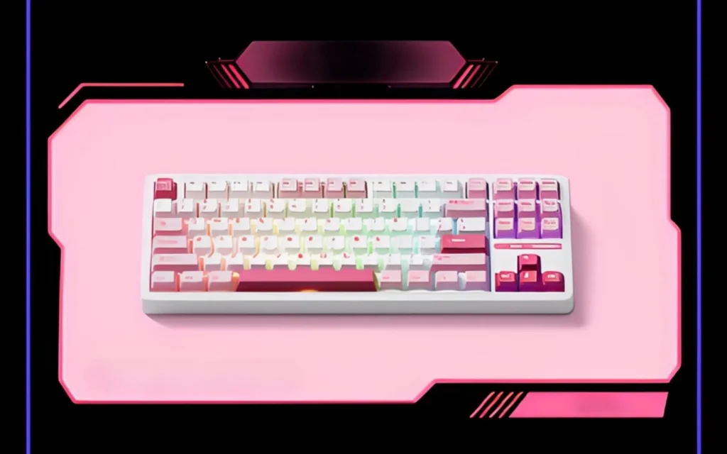 stylish-pink-tac87-trimode-mechanical-keyboard-front