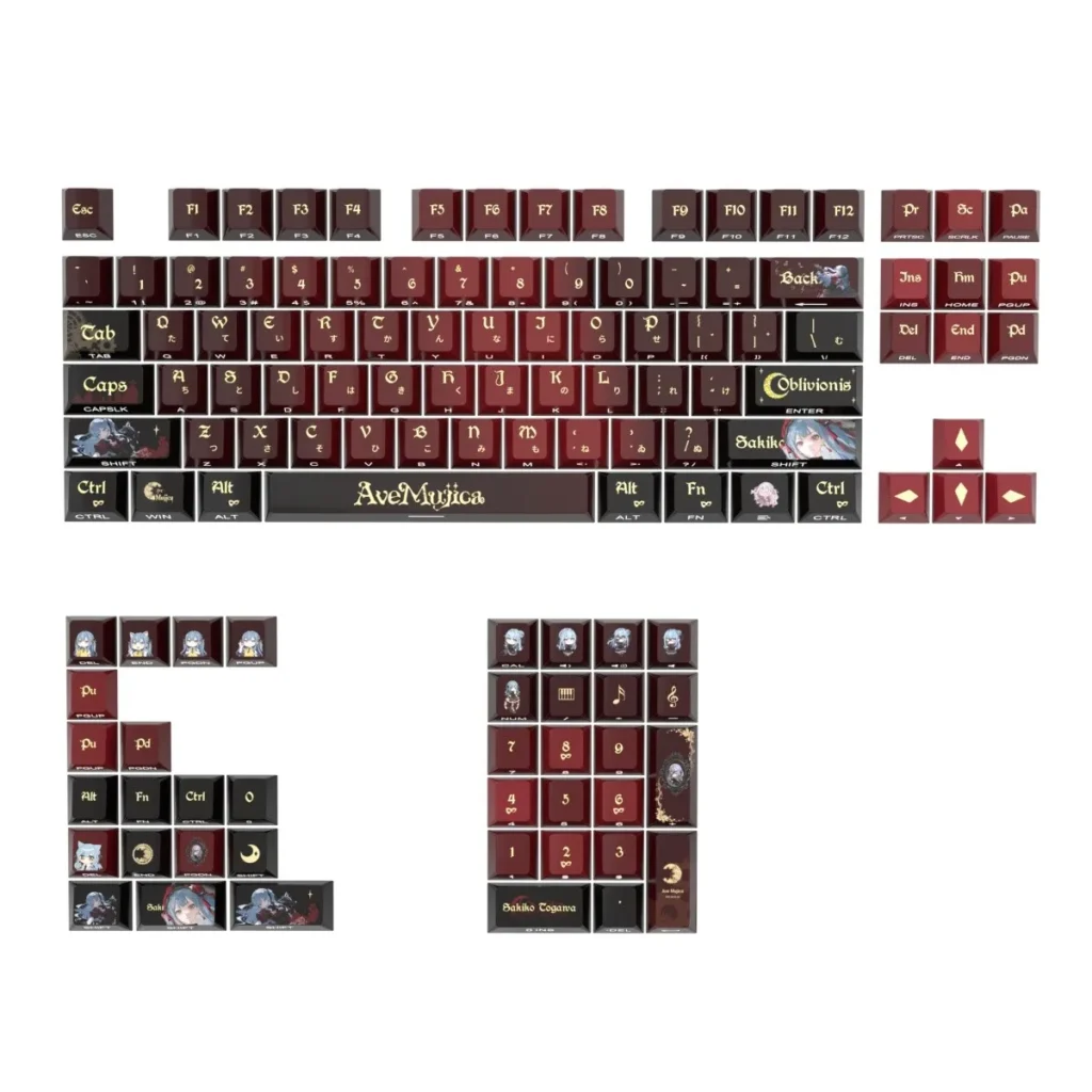 stylish-sakiko-togawa-oem-keycap-set-red