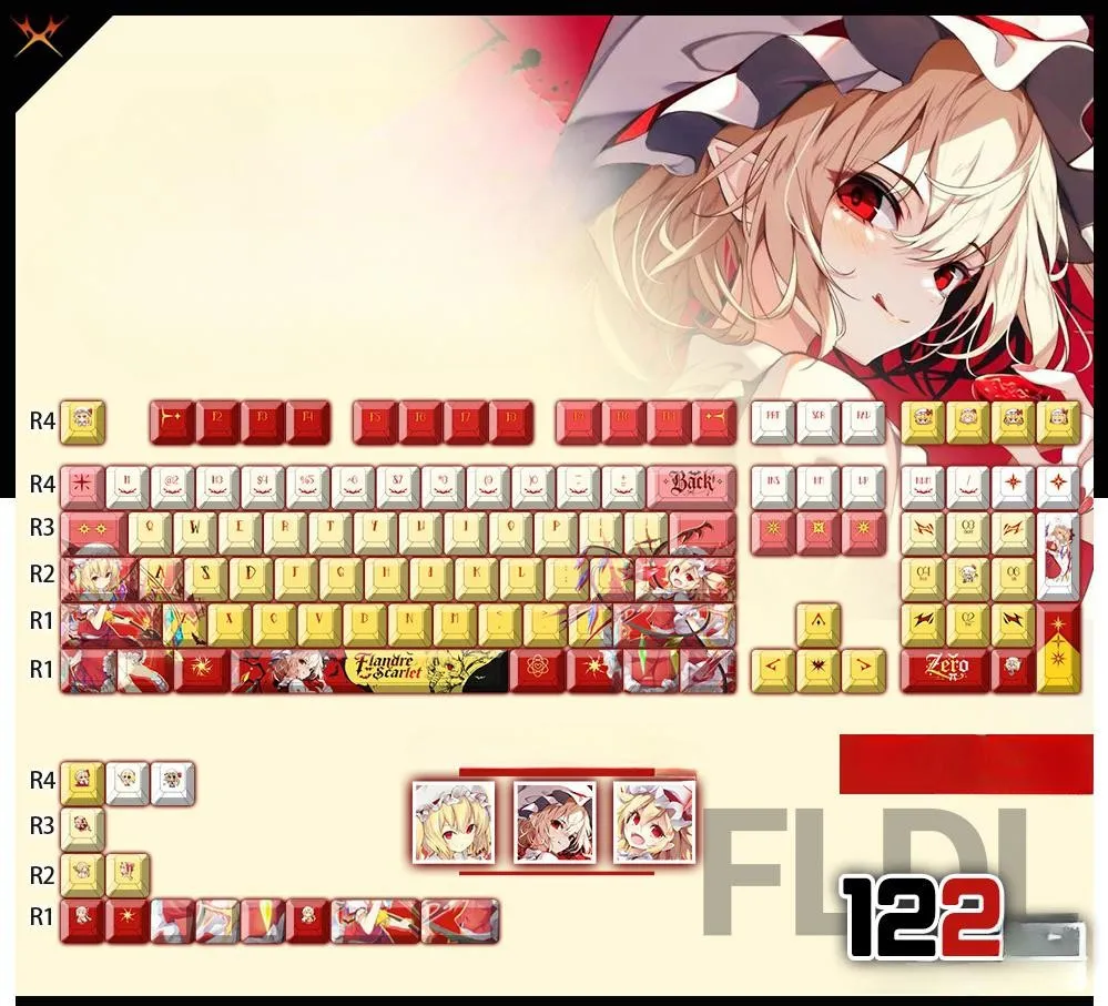 touhouproject-flandrescarlet-oem-keycapset-mechanical-keyboard-cover