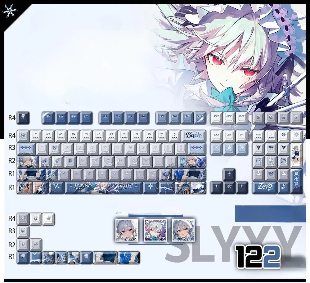 touhouproject-sakuyaizayoi-oem-keycapset-mechanical-keyboard-cover