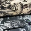 Hand-sculpted Attack on Titan beast titan artisan keycap set gallery. Highlights its epic backlit beast-form, glowing translucent details, and premium craftsmanship.