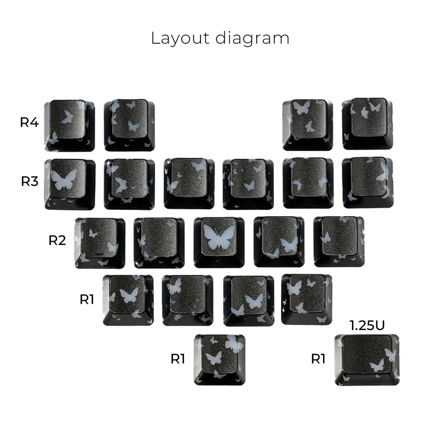 butterfly-heart-series-supplement-keycap-set-black