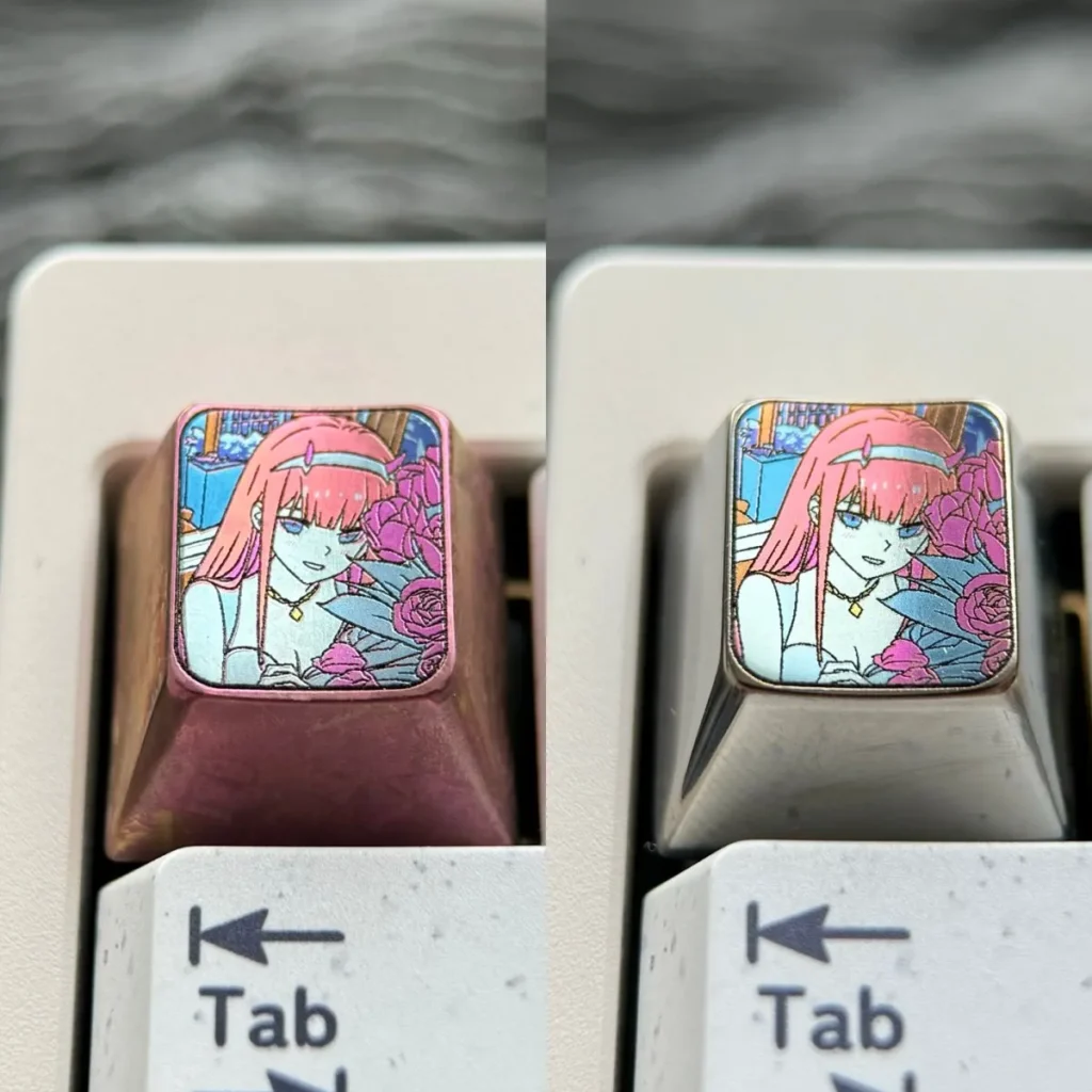 darlingin-thefranxx-zerotwo-with-flower-keycaps-cover