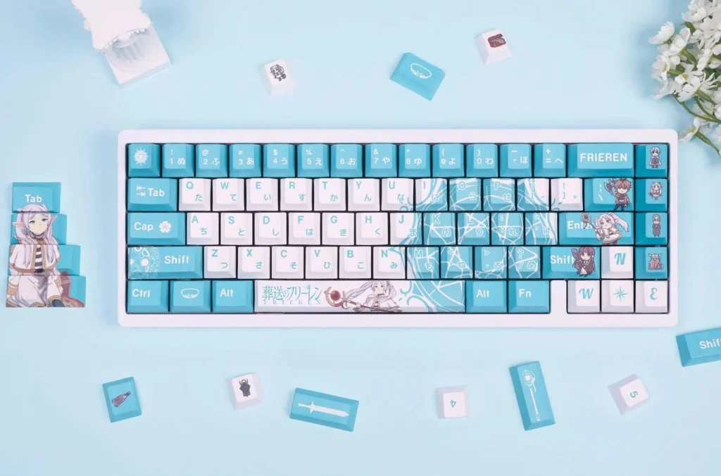 frieren-cherry-keycap-set-mechanical-keyboard-cover