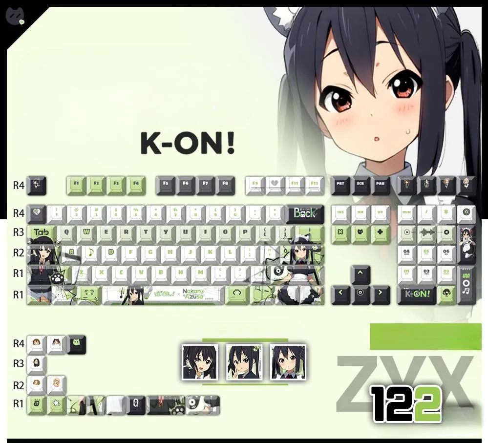 kon-azusanakano-cherry-keycapset-mechanical-keyboard-cover