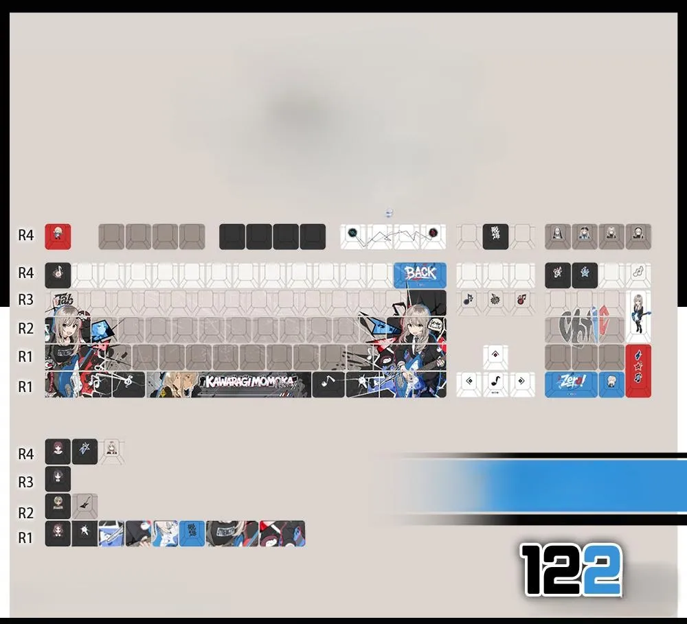 momoka-kawaragi-cherry-keycapset-mechanical-keyboard-front