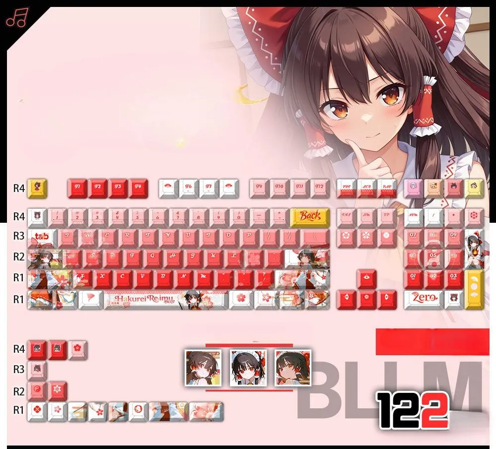 reimu-hakurei-cherry-keycapset-mechanical-keyboard-cover