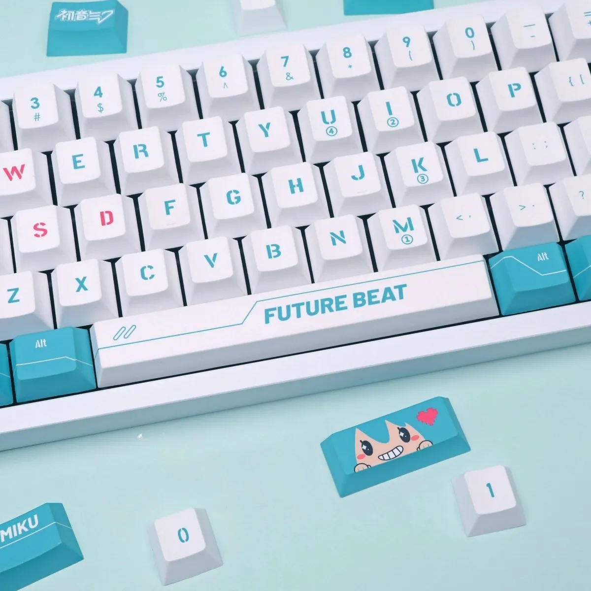 vocaloid-hatsunemiku-cherry-keycapset-mechanical-keyboard-front