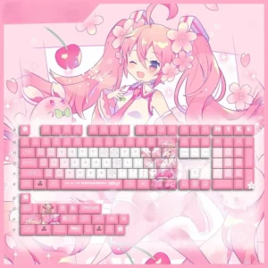 vocaloidsakura-hatsunemiku-cherry-keycapset-mechanical-keyboard-cover